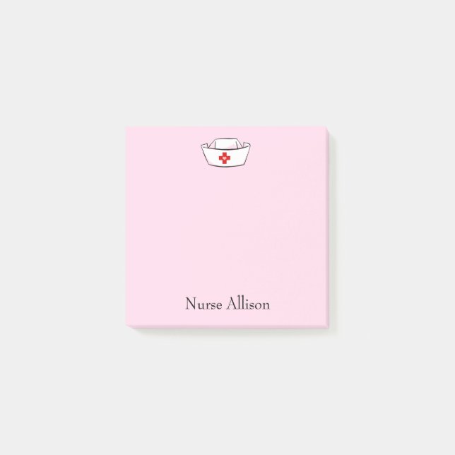 Nurse's Cap Add Name Pink 3x3 Post-it Notes (Front)
