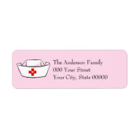 Nurse's Cap Personalised Pink Return Address
