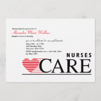 Nurses Care Nursing Graduation Invitation