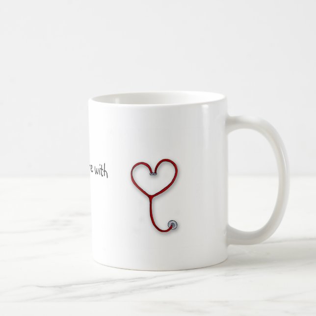 Nurses care with Heart - Nurses Gift - Personalise Coffee Mug (Right)