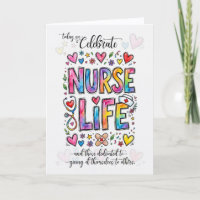 Nurses Day Celebrate Nurse Life Rainbow Typography
