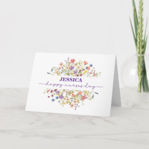 Nurses Day Surrounded by Delicate Wildflowers Card