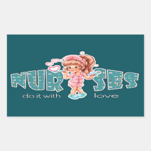 Nurses do it with Love. Nurses Day Stickers