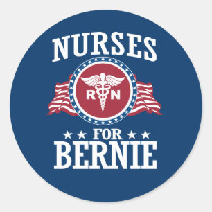 NURSES FOR BERNIE SANDERS CLASSIC ROUND STICKER