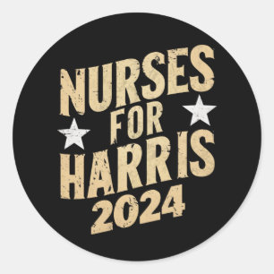 Nurses For Harris 2024 USA Classic Round Sticker