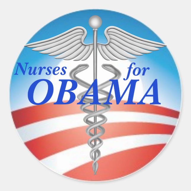 Nurses for OBAMA Classic Round Sticker (Front)