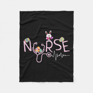 Nurses Gifts Stethoscope Nurse Tail Easter Bunny E Fleece Blanket