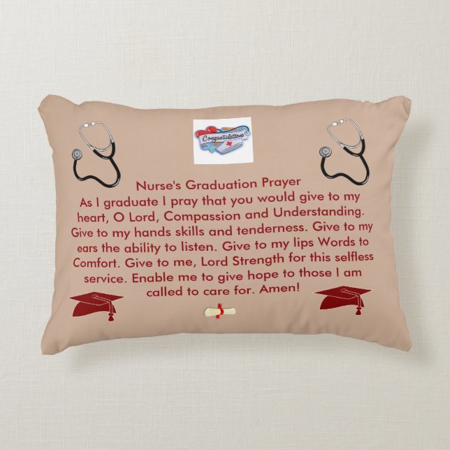 Nurse's Graduation Prayer Decorative Cushion (Front)