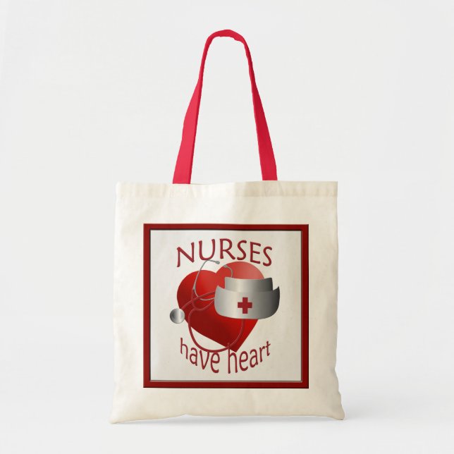 Nurses Have Heart Nurse Budget Tote Bag (Front)