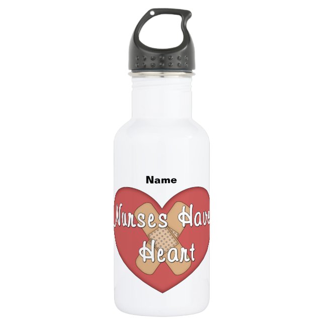 Nurses Have Heart (personalised) 532 Ml Water Bottle (Front)