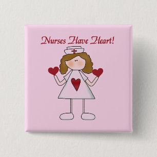 Nurses Have Heart T-shirts and Gifts 15 Cm Square Badge