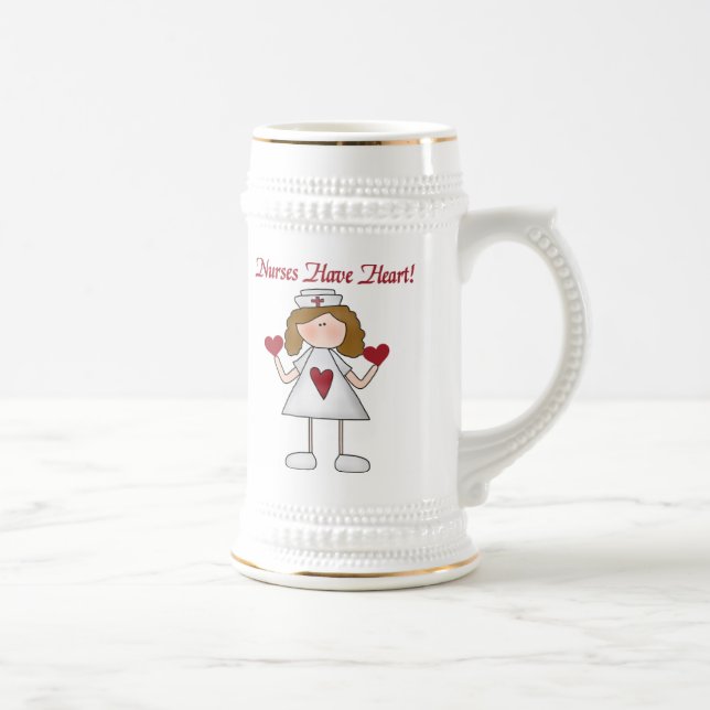 Nurses Have Heart T-shirts and Gifts Beer Stein (Right)