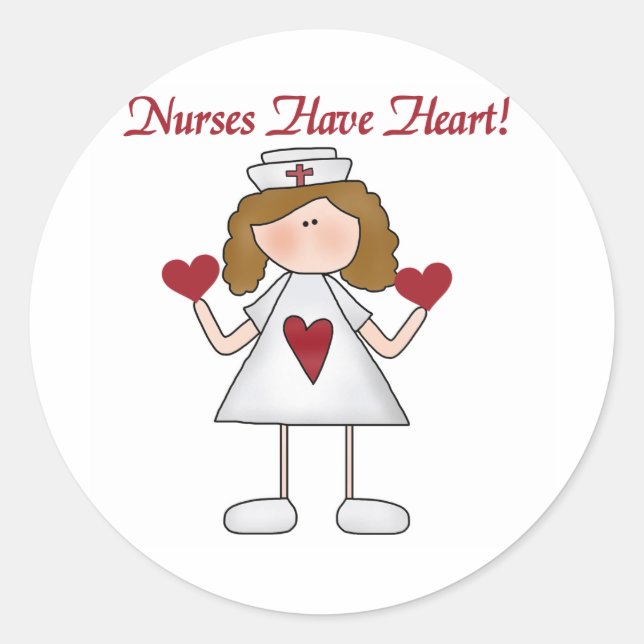 Nurses Have Heart T-shirts and Gifts Classic Round Sticker (Front)