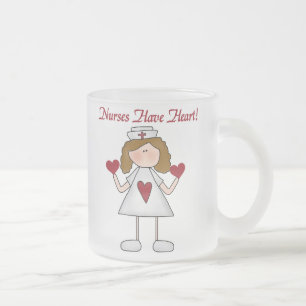 Nurses Have Heart T-shirts and Gifts Frosted Glass Coffee Mug