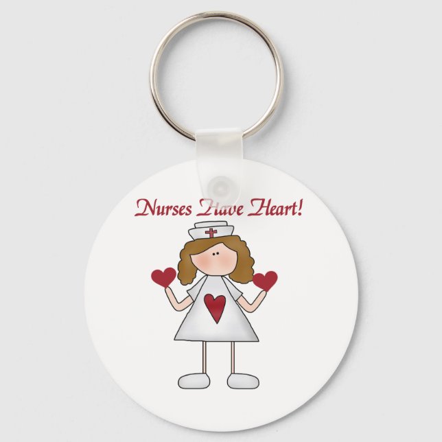 Nurses Have Heart T-shirts and Gifts Key Ring (Front)