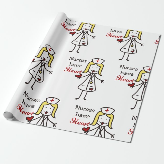Nurses Have Heart Wrapping Paper (Unrolled)
