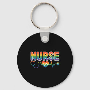 Nurse's Life Lgbt Heart Stethoscope Nurse Week  Key Ring