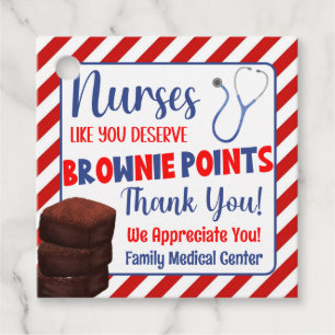Nurses Like You Deserve Brownie Points Thank You Favour Tags