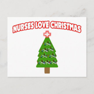 Nurses Love Christmas Holiday Postcard