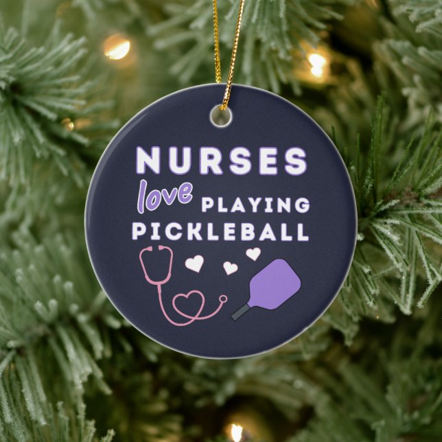 Nurses Love Playing Pickleball Ceramic Tree Decoration (Tree)