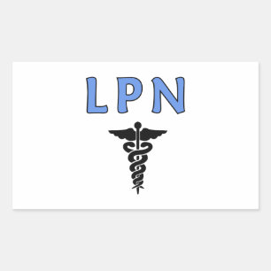 Nurses LPN Caduceus Rectangular Sticker