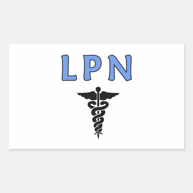 Nurses LPN Caduceus Rectangular Sticker (Front)