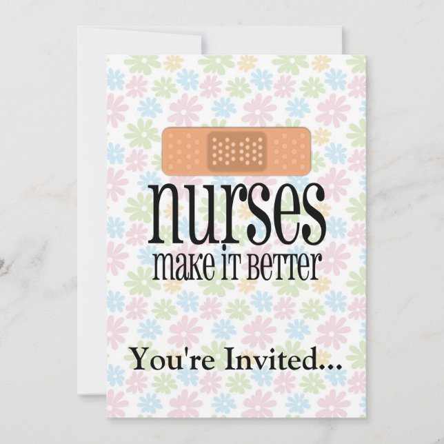 Nurses Make it Better, Bandage Invitation (Front)