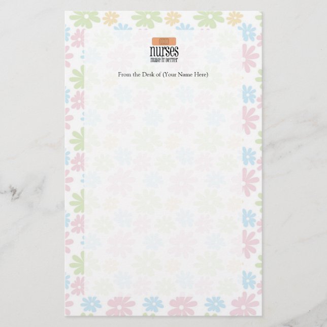 Nurses Make it Better, Bandage Stationery (Front)