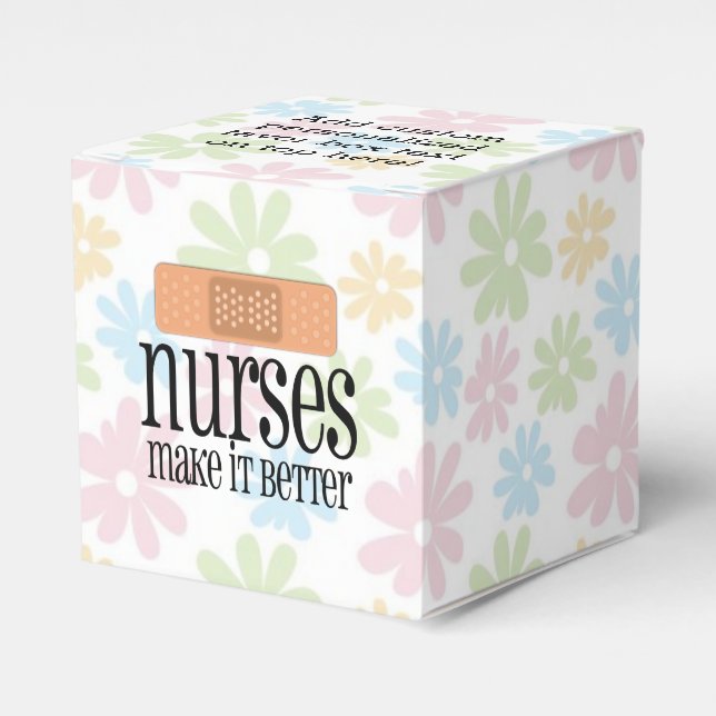 Nurses Make it Better, Cute Nurse Bandage Favour Box (Front Side)