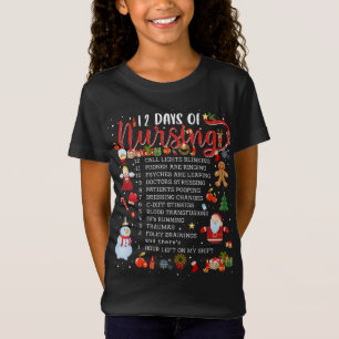 Nurses Merry Christmas Nurse Funny 12 Days of Nurs T-Shirt
