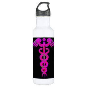 Nurse's Pink Caduceus Water Bottle
