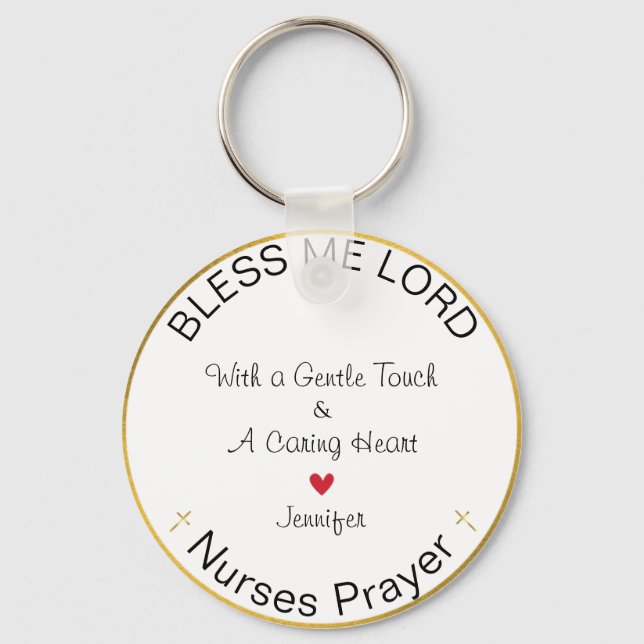  Nurses Prayer Personalised Blesss Me Lord   Key Ring (Front)