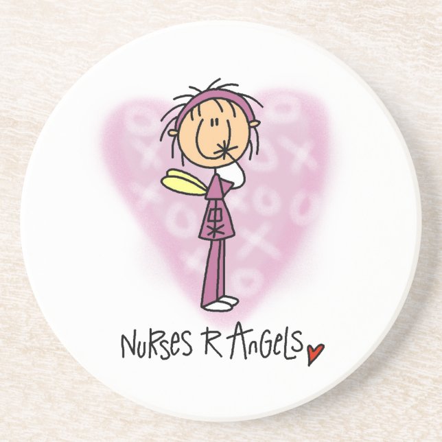 Nurses R Angels T-shirts and Gifts Coaster (Front)