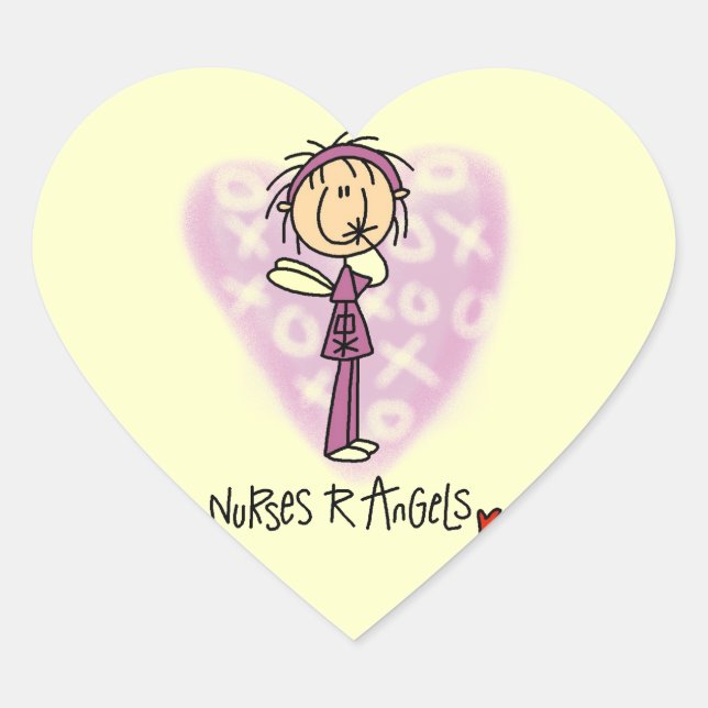 Nurses R Angels T-shirts and Gifts Heart Sticker (Front)