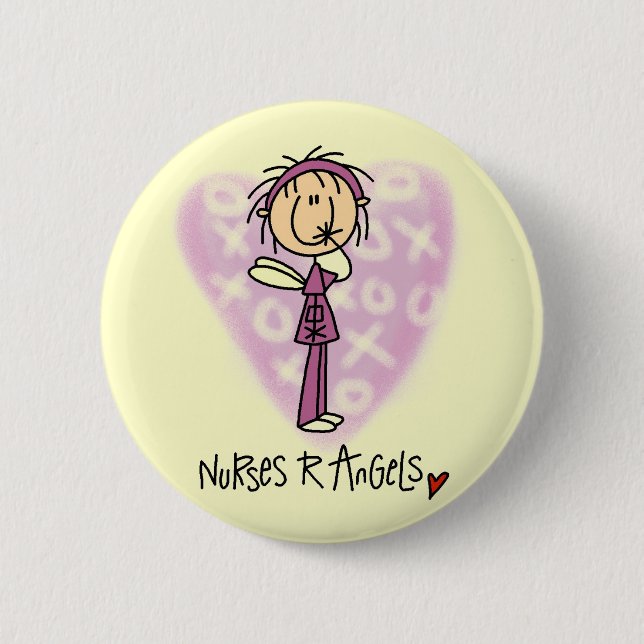Nurses R Angels Tshirts and Gifts 6 Cm Round Badge (Front)