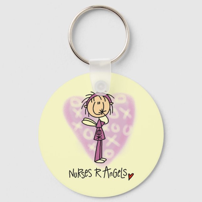 Nurses R Angels Tshirts and Gifts Key Ring (Front)