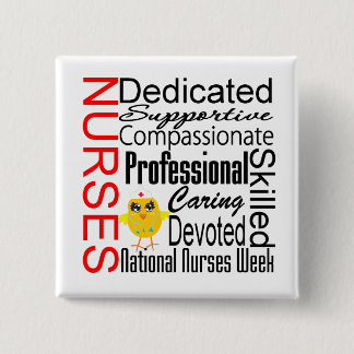 Nurses Recognition Collage: National Nurses Week 15 Cm Square Badge