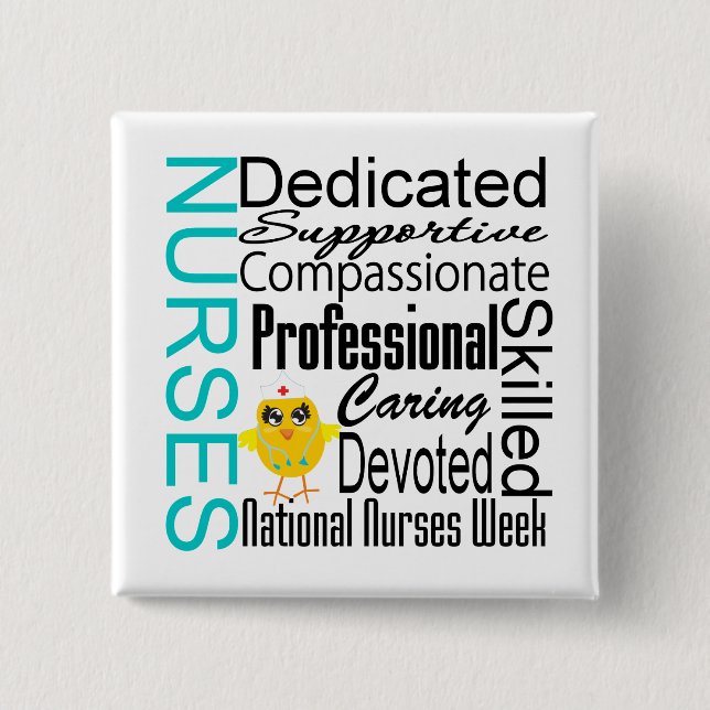 Nurses Recognition Collage - National Nurses Week 15 Cm Square Badge (Front)