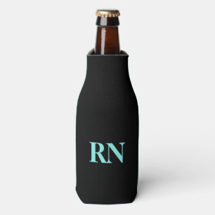 Nurses RN Black Personalised Bottle Cooler