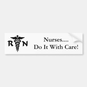 Nurses RN Medical Symbol Bumper Sticker