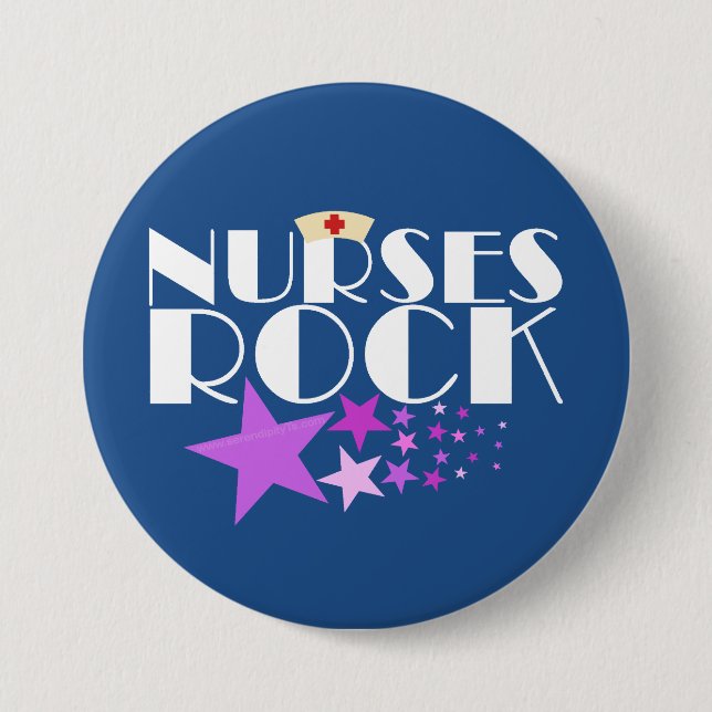 Nurses Rock 7.5 Cm Round Badge (Front)