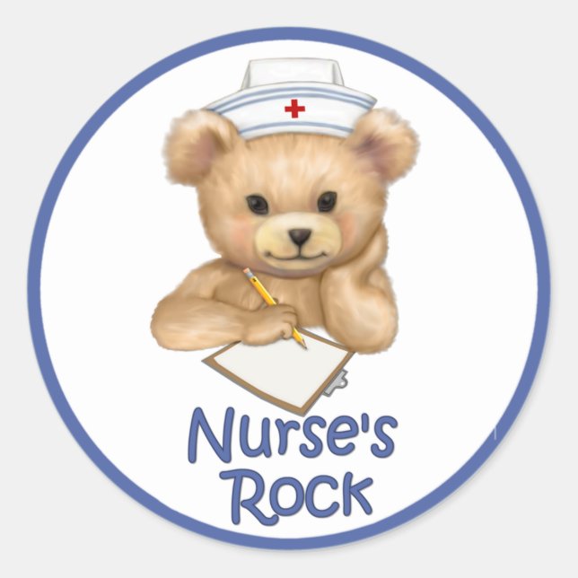 Nurse's Rock Classic Round Sticker (Front)