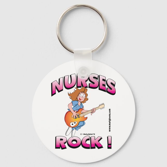 Nurses Rock ! Key Ring (Front)