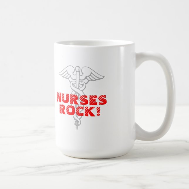 Nurses Rock! Mug | with caduceus symbol (Right)