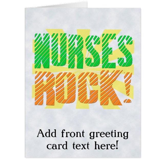 Nurses Rock, Orange/Green Fun Nurse (Front)