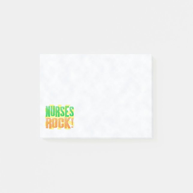 Nurses Rock, Orange/Green Fun Nurse Post-it Notes (Front)