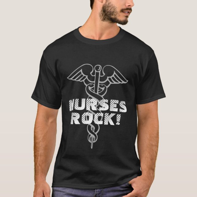 Nurses Rock t shirts for men (Front)