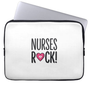 Nurses Rock Vintage Nurse Heart Vector Design_1 Laptop Sleeve