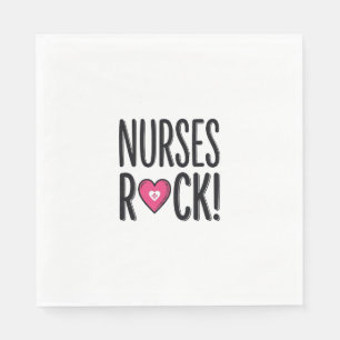 Nurses Rock Vintage Nurse Heart Vector Design_1 Napkin