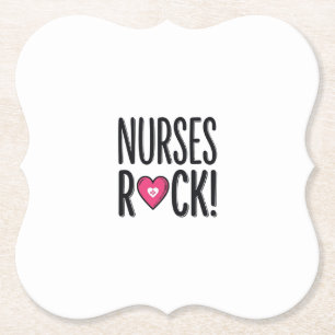 Nurses Rock Vintage Nurse Heart Vector Design_1 Paper Coaster